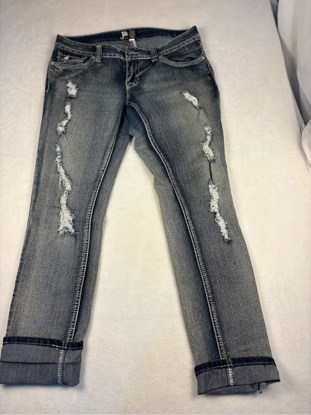 Jade Distressed Charcoal Boyfriend Jeans